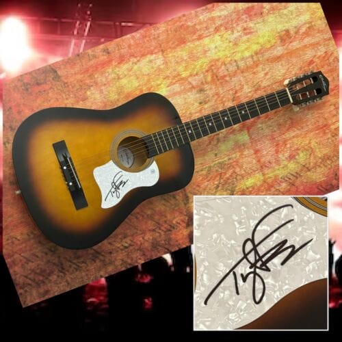 Gfa Redneck Crazy Country Star Tyler Farr Signed Acoustic Guitar T4 Coa Autographia