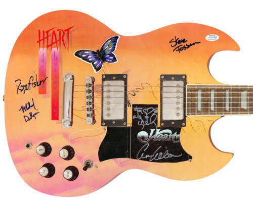HEART AUTOGRAPHED DOG & BUTTERFLY LP CD CUSTOM GRAPHICS GUITAR EXACT PROOF ACOA COLLECTIBLE MEMORABILIA