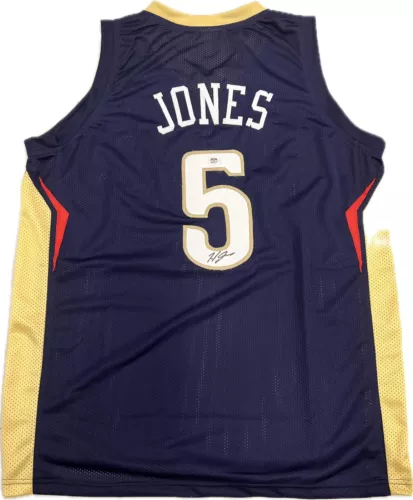 HERB JONES SIGNED JERSEY PSA/DNA NEW ORLEANS PELICANS AUTOGRAPHED COLLECTIBLE MEMORABILIA