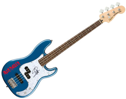 IRON MAIDEN STEVE HARRIS AUTOGRAPHED FENDER PRECISION BASS GUITAR ACOA COLLECTIBLE MEMORABILIA