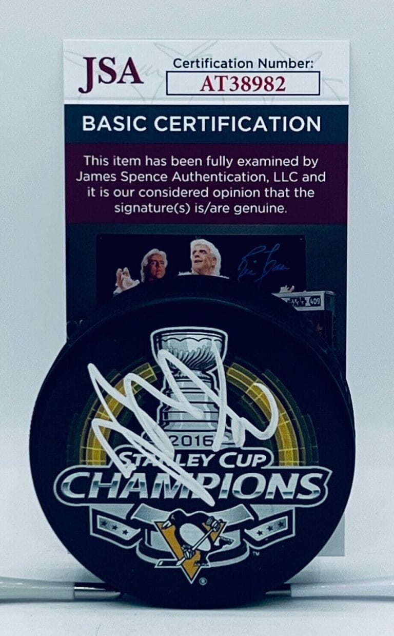 JACQUES MARTIN SIGNED PITTSBURGH PENGUINS 2016 STANLEY CUP CHAMPS PUCK JSA COLLECTIBLE MEMORABILIA
