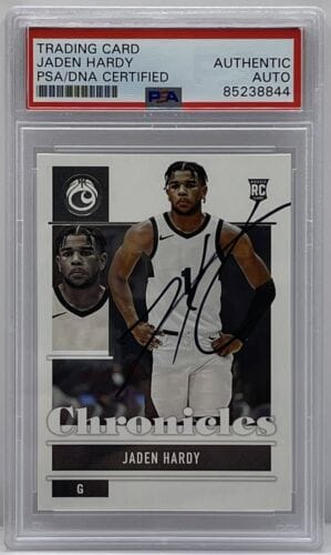 JADEN HARDY SIGNED 2022-23 CHRONICLES ROOKIE CARD DALLAS MAVERICKS PSA/DNA SLAB COLLECTIBLE MEMORABILIA