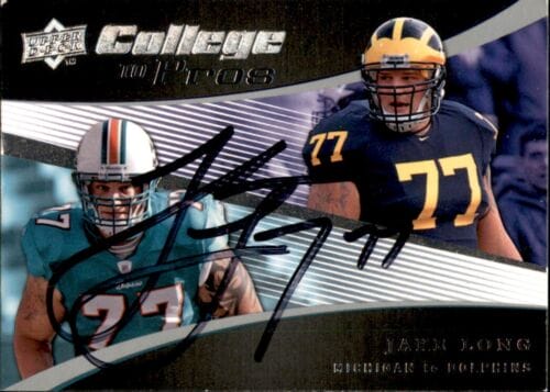 JAKE LONG SIGNED 2008 UPPER DECK CARD CP21 MICHIGAN WOLVERINES MIAMI DOLPHINS COLLECTIBLE MEMORABILIA