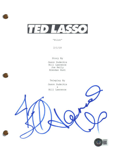 JASON SUDEIKIS HANNAH WADDINGHAM SIGNED AUTOGRAPH TED LASSO PILOT SCRIPT BAS COA COLLECTIBLE MEMORABILIA
