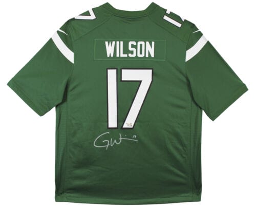 JETS GARRETT WILSON AUTHENTIC SIGNED GREEN NIKE GAME JERSEY AUTOGRAPHED FANATICS COLLECTIBLE MEMORABILIA