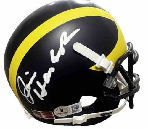 JIM HARBAUGH signed (Michigan Wolverines) mini football helmet BECKETT BM02826