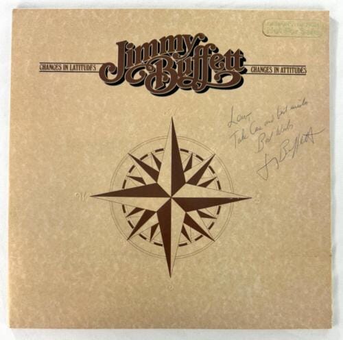 JIMMY BUFFETT SIGNED AUTOGRAPH ALBUM VINYL RECORD – CHANGES IN ATTITUDES JSA COA COLLECTIBLE MEMORABILIA