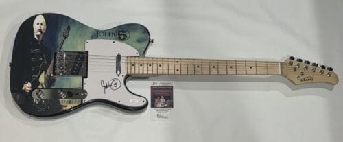 JOHN 5 SIGNED CUSTOM ELECTRIC GUITAR MOTLEY CRUE ZOMBIE MANSON JSA COA COLLECTIBLE MEMORABILIA
