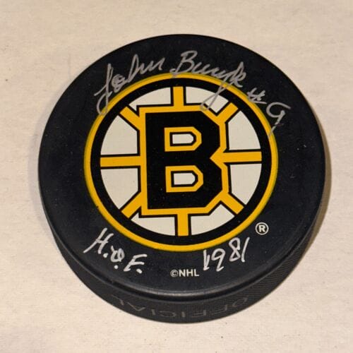 JOHN BUCYK Signed Boston BRUINS Official GAME Puck Beckett BAS w/ HOF Inscrip | Autographia