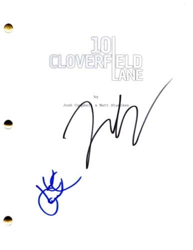 JOHN GALLAGHER JR JOHN GOODMAN SIGNED AUTOGRAPH 10 CLOVERFIELD LANE MOVIE SCRIPT COLLECTIBLE MEMORABILIA