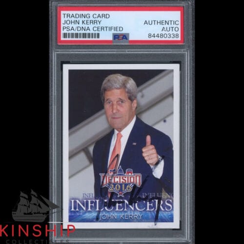JOHN KERRY SIGNED 2016 INFLUENCERS CARD PSA DNA SLABBED AUTO C2678 COLLECTIBLE MEMORABILIA
