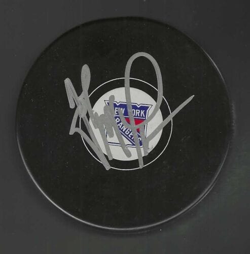 JOHN MACLEAN SIGNED NEW YORK RANGERS PUCK COLLECTIBLE MEMORABILIA