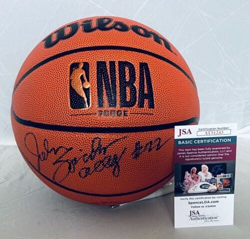 JOHN SALLEY PISTONS BULLS LAKERS SIGNED NBA BASKETBALL AUTOGRAPHED PROOF 2 JSA COLLECTIBLE MEMORABILIA