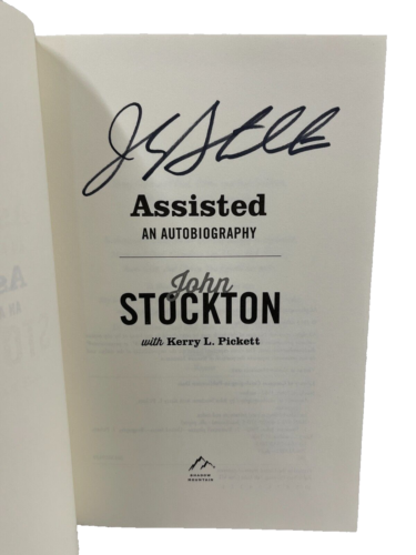 JOHN STOCKTON SIGNED ASSISTED HARD COVER BOOK AUTHENTIC AUTOGRAPH COLLECTIBLE MEMORABILIA
