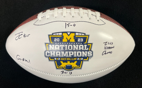 JUNIOR COLSON SIGNED INSCRIBED MICHIGAN WOLVERINES NATIONAL CHAMPIONS FOOTBALL COLLECTIBLE MEMORABILIA