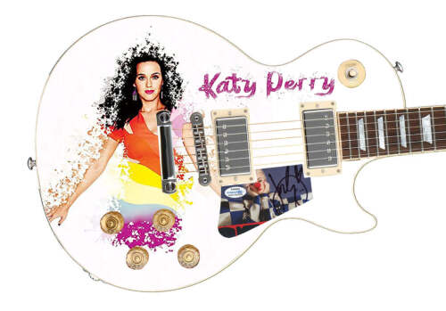 KATY PERRY SMILE AUTOGRAPHED SIGNED CUSTOM PHOTO GRAPHICS GUITAR ACOA ACOA COLLECTIBLE MEMORABILIA