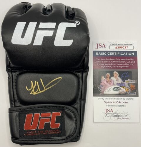 KAYLA HARRISON SIGNED AUTOGRAPHED UFC FIGHTER GLOVE JSA COA FUTURE CHAMP COLLECTIBLE MEMORABILIA
