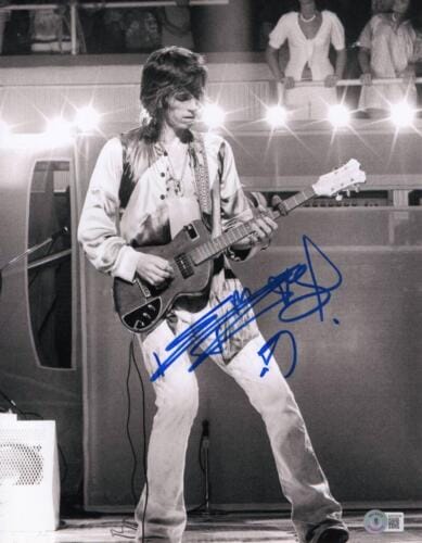 KEITH RICHARDS SIGNED AUTOGRAPH 11×14 PHOTO – ROLLING STONES STAR W/ BECKETT COA COLLECTIBLE MEMORABILIA