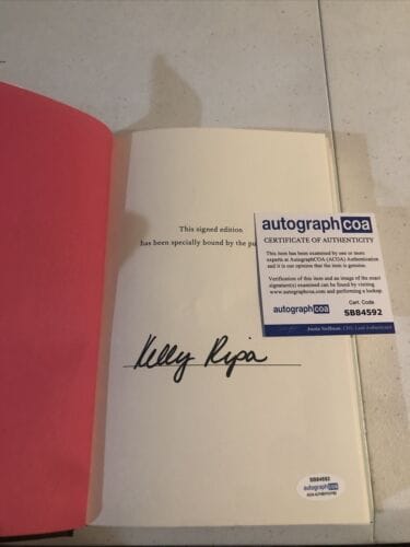 KELLY RIPA LIVE WIRE SIGNED AUTOGRAPH HARDCOVER BOOK ACOA COA TV STAR COLLECTIBLE MEMORABILIA