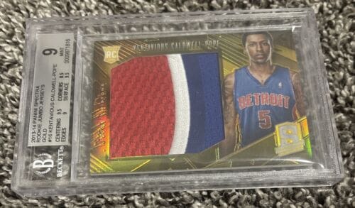 KENTAVIOUS CALDWELL-POPE GOLD JUMBO PATCH ROOKIE SPECTRA /10 BGS 9 2013-14 PRIZM COLLECTIBLE MEMORABILIA