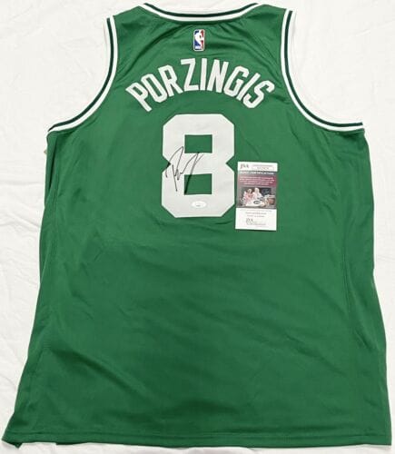 KRISTAPS PORZI??IS SIGNED AUTOGRAPHED BOSTON CELTICS JERSEY JSA COA COLLECTIBLE MEMORABILIA