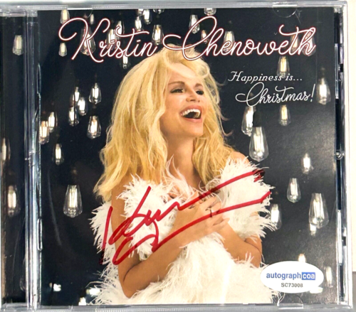 KRISTIN CHENOWETH SIGNED AUTOGRAPH CD “HAPPINESS IS CHRISTMAS” ACOA COLLECTIBLE MEMORABILIA