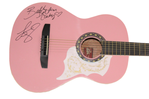 LAINEY WILSON SIGNED AUTOGRAPH PINK ACOUSTIC GUITAR W/ BELL BOTTOM COUNTRY JSA COLLECTIBLE MEMORABILIA