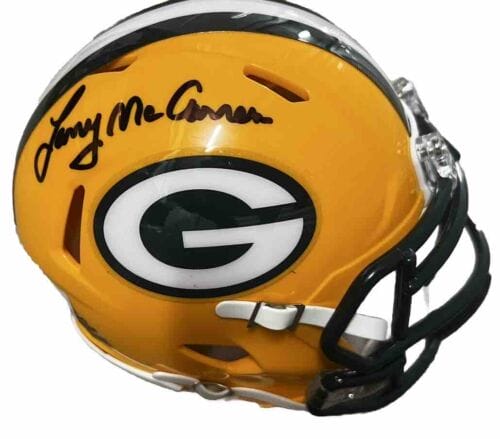 Larry McCarrren signed (Green Bay Packers) mini football helmet BECKETT BM02888