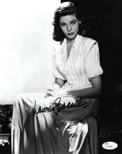 LAUREN BACALL HAND SIGNED 8x10 PHOTO GREAT POSE OF HOLLYWOOD LEGEND JSA ...
