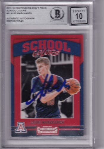 LAURI MARKKANEN signed (2017-18 CONTENDERS) Jazz RC basketball card BECKETT BAS