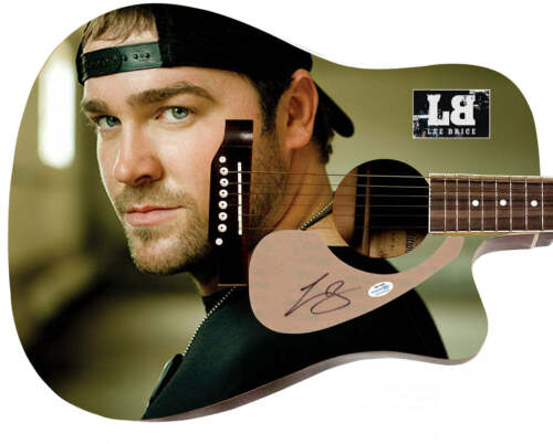 LEE BRICE AUTOGRAPHED 1/1 CUSTOM GRAPHICS PHOTO GUITAR COLLECTIBLE MEMORABILIA