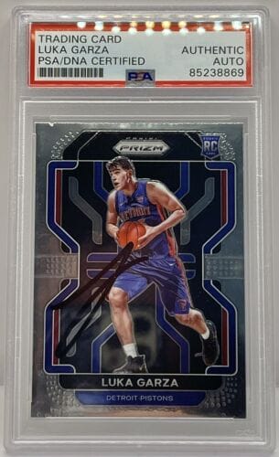LUKA GARZA SIGNED 2021-22 PANINI PRIZM ROOKIE CARD IOWA PISTONS PSA/DNA SLABBED COLLECTIBLE MEMORABILIA