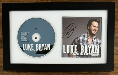 LUKE BRYAN CRASH MY PARTY FRAMED SIGNED AUTOGRAPH CD COVER & NEW CD PSA DNA COA COLLECTIBLE MEMORABILIA