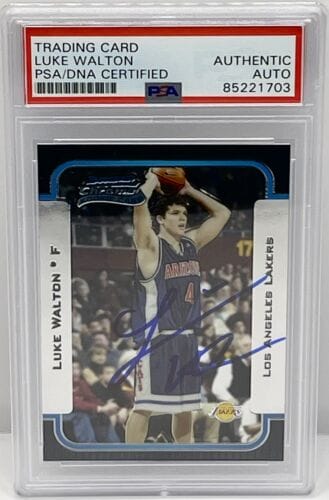LUKE WALTON SIGNED AUTO 2003-04 BOWMAN CHROME ROOKIE CARD LAKERS PSA/DNA SLABBED COLLECTIBLE MEMORABILIA