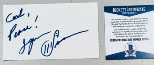 LYNN SWANN SIGNED AUTOGRAPHED 3×5 CARD BAS BECKETT CERTIFIED PITTSBURGH STEELERS COLLECTIBLE MEMORABILIA