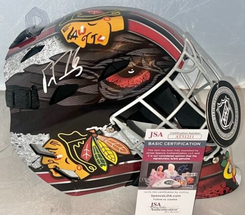 MARC ANDRE FLEURY SIGNED CHICAGO BLACKHAWKS FULL SIZE GOALIE MASK JSA COLLECTIBLE MEMORABILIA