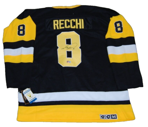 MARK RECCHI signed (PITTSBURGH PENGUINS) hockey jersey BECKETT BAS BL63999