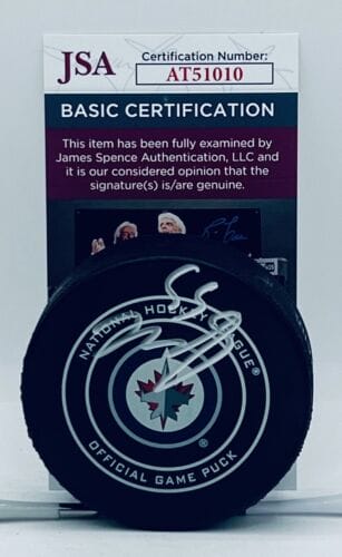 MARK SCHEIFELE SIGNED WINNIPEG JETS OFFICIAL GAME PUCK AUTOGRAPHED JSA COLLECTIBLE MEMORABILIA