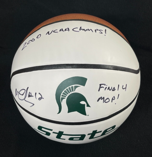 MATEEN CLEAVES SIGNED & DUAL INSCRIBED MICHIGAN STATE SPARTANS BASKETBALL COLLECTIBLE MEMORABILIA