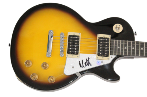 MATT HEALY THE 1975 SIGNED AUTOGRAPH GIBSON EPIPHONE LES PAUL GUITAR W/ BECKETT COLLECTIBLE MEMORABILIA