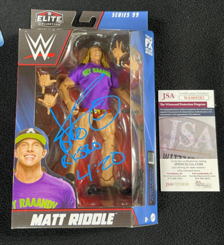 MATT RIDDLE SIGNED & INSCRIBED RK-BRO 420 ELITE TOP PICKS ACTION FIGURE JSA COA COLLECTIBLE MEMORABILIA