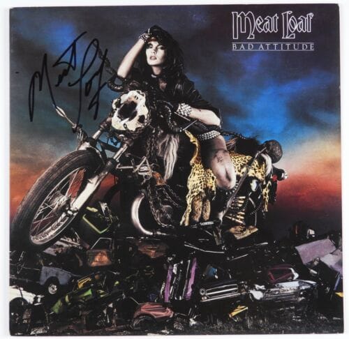 Meat Loaf Bad Attitude Signed Autograph JSA Album Vinyl Record LP