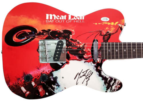 MEAT LOAF SIGNED BAT OUT OF HELL ALBUM LP GRAPHICS GUITAR EXACT VIDEO PROOF COLLECTIBLE MEMORABILIA