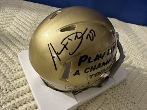 MIKE AUTRY DENSON SIGNED MINI HELMET AUTOGRAPHED NOTRE DAME FIGHTING IRISH COLLECTIBLE MEMORABILIA