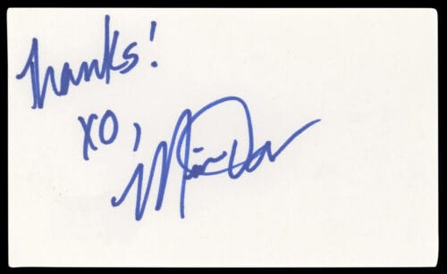 MIMI DREW “THANKS! XO” AUTHENTIC SIGNED 3×5 INDEX CARD AUTOGRAPHED BAS #BL98900 COLLECTIBLE MEMORABILIA