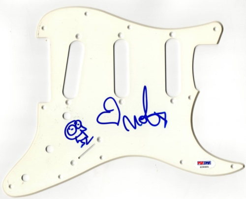 MOBY SIGNED PICKGUARD STRATOCASTER GUITAR SKETCH ARTWORK AUTOGRAPH PSA COLLECTIBLE MEMORABILIA