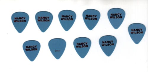 NANCY WILSON LOT OF 10 PERSONALIZED BLUE GUITAR PICKS GREAT GUITARIST HEART COLLECTIBLE MEMORABILIA