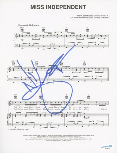 NE-YO “YEAR OF THE GENTLEMEN” AUTOGRAPH SIGNED ‘MISS INDEPENDENT’ SHEET MUSIC COLLECTIBLE MEMORABILIA