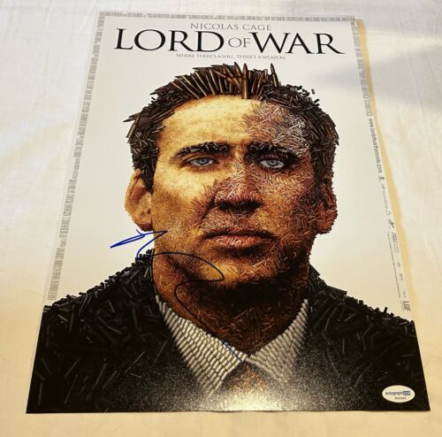 NICOLAS CAGE SIGNED LORD OF WAR 12X18 MOVIE POSTER ACOA COLLECTIBLE MEMORABILIA