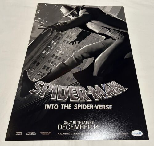 NICOLAS CAGE SIGNED SPIDER-MAN INTO THE SPIDER-VERSE 12X18 MOVIE POSTER ACOA COLLECTIBLE MEMORABILIA